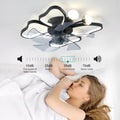 19.7 Inch Light Ceiling Fan With Lights Remote Control With Modern Butterfly Design Styling, Black, Fan For Bedroom, Living Room, Timing Function, Noiseless, Children'S Favorite Black Aluminium Iron