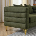 81Inch Oversized 3 Seater Sectional Sofa, Living Room Comfort Fabric Sectional Sofa Deep Seating Sectional Sofa, Soft Sitting With 3 Pillows For Living Room, Bedroom, Office Green Teddy W834S00033 Green Primary Living Space American Design Foam Fabric 3