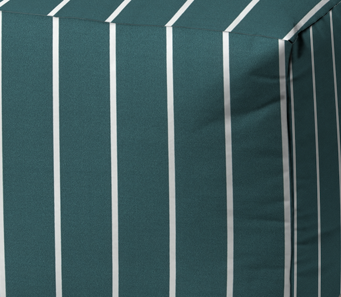 Windrid Slate Teal Indoor Outdoor Pouf Zipper Cover With Polystyrene Bead Insert 17 X 17 X 17 Cube Turquoise Polyester