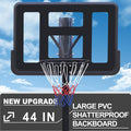 Teenagers Portable Basketball Hoop Height Adjustable Basketball Hoop Stand 7.5Ft 10Ft With 44 Inch Backboard And Wheels For Adults Teens Balls Sports Black Garden & Outdoor Sporty Iron