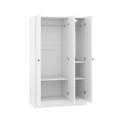 3 Door Shutter Wardrobe With Shelves, White Hinged White White Shelf Bedroom Contemporary 3 Mdf