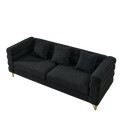 3 Seater 3 Seater Combination Sofa.Black Teddy Black Primary Living Space American Design Foam Fabric