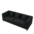 3 Seater 2 Seater Combination Sofa.Black Teddy Black Primary Living Space American Design Foam Fabric