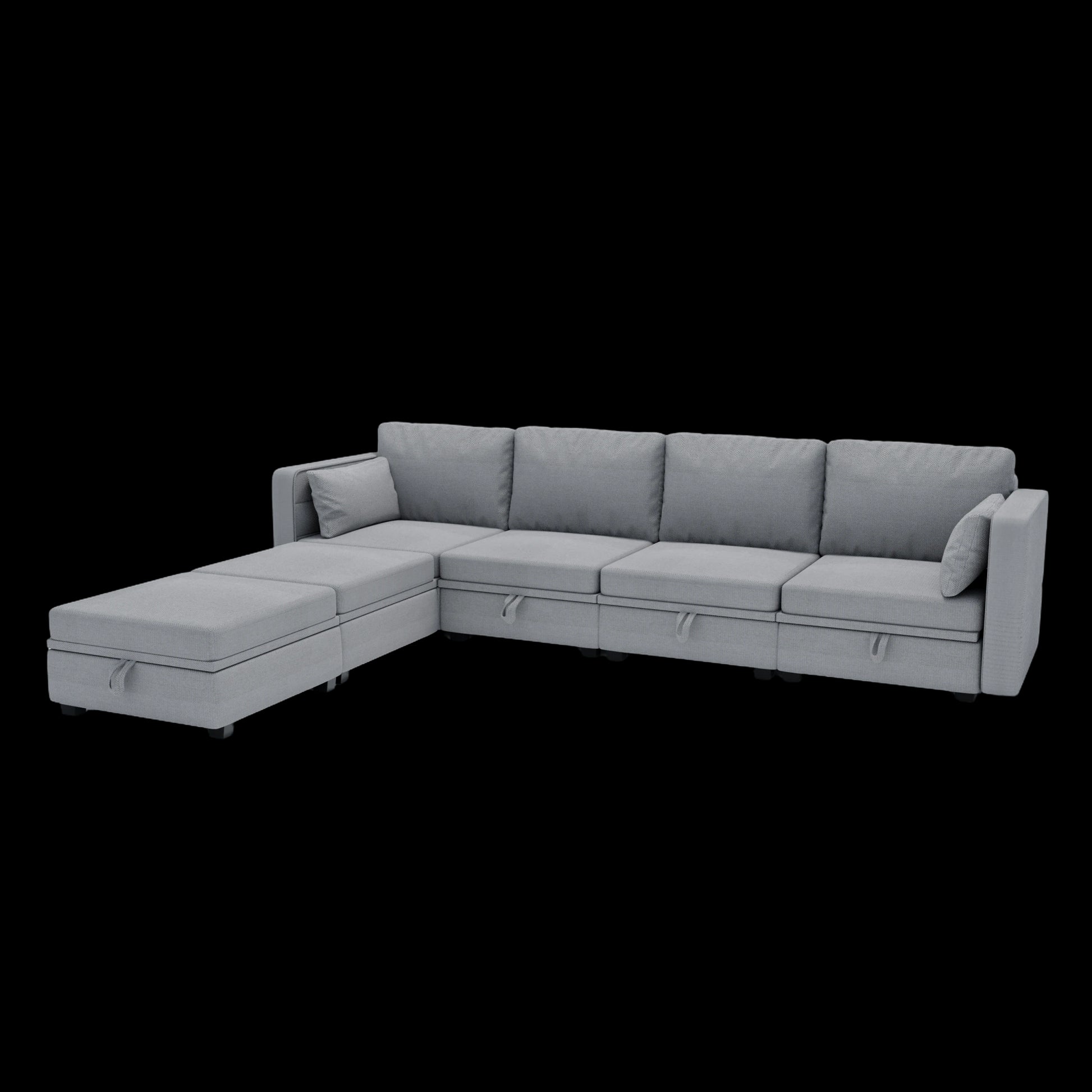 United We Win Modular Sectional Sofa U Shaped Modular Couch With Reversible Chaise Modular Sofa Sectional Couch With Storage Seats Gray Linen