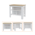 2 Piece Kitchen Set, Kitchen Island Pantry Cabinetwhite Light Oak White Particle Board Particle Board