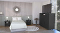 3 Piece Bedroom Set, Milano Double Door Cabinet Dresser 2 Salento Nightstands, Black Full Black 3 Piece Set Particle Board Particle Board