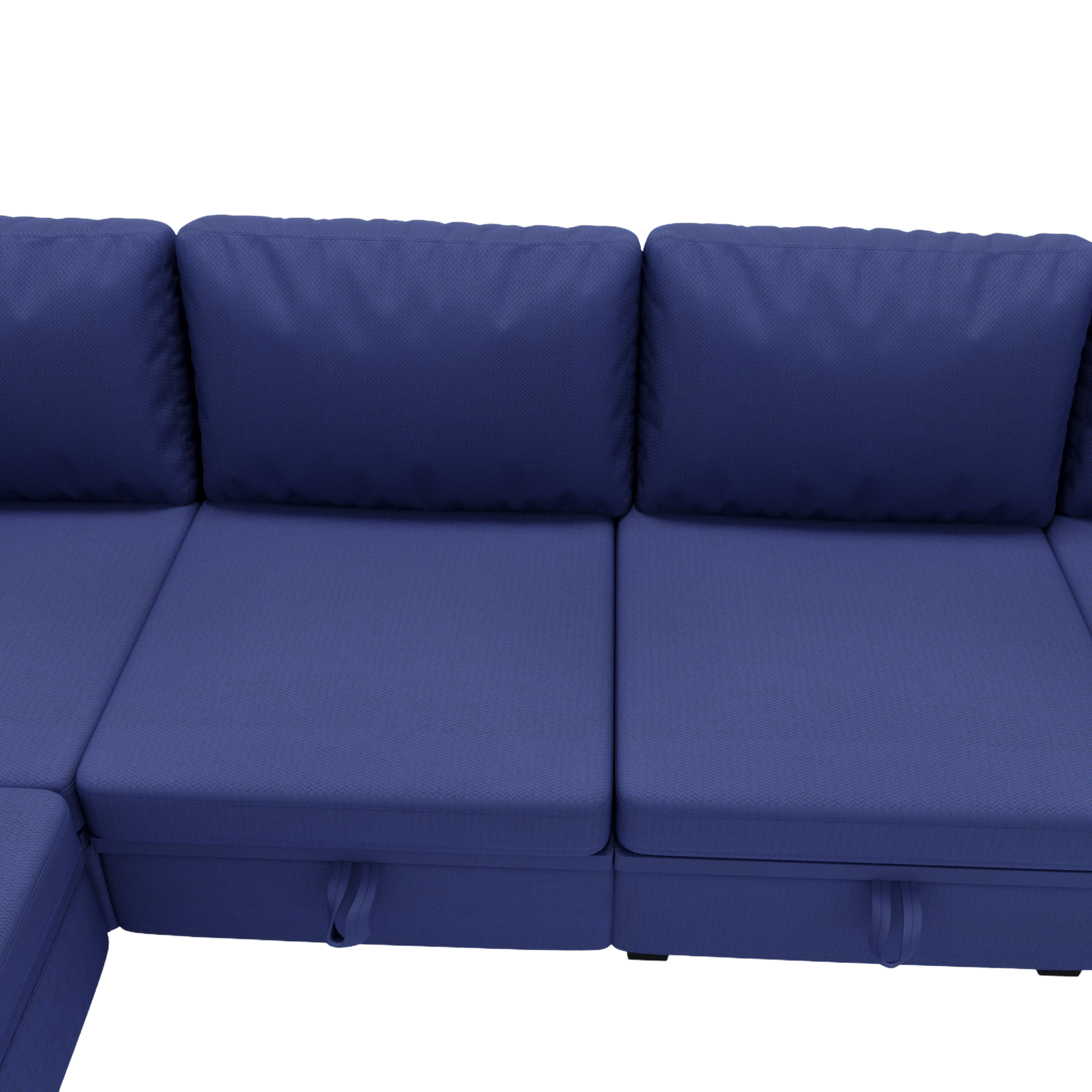 United We Win Modular Sectional Sofa U Shaped Modular Couch With Reversible Chaise Modular Sofa Sectional Couch With Storage Seats Navy Linen