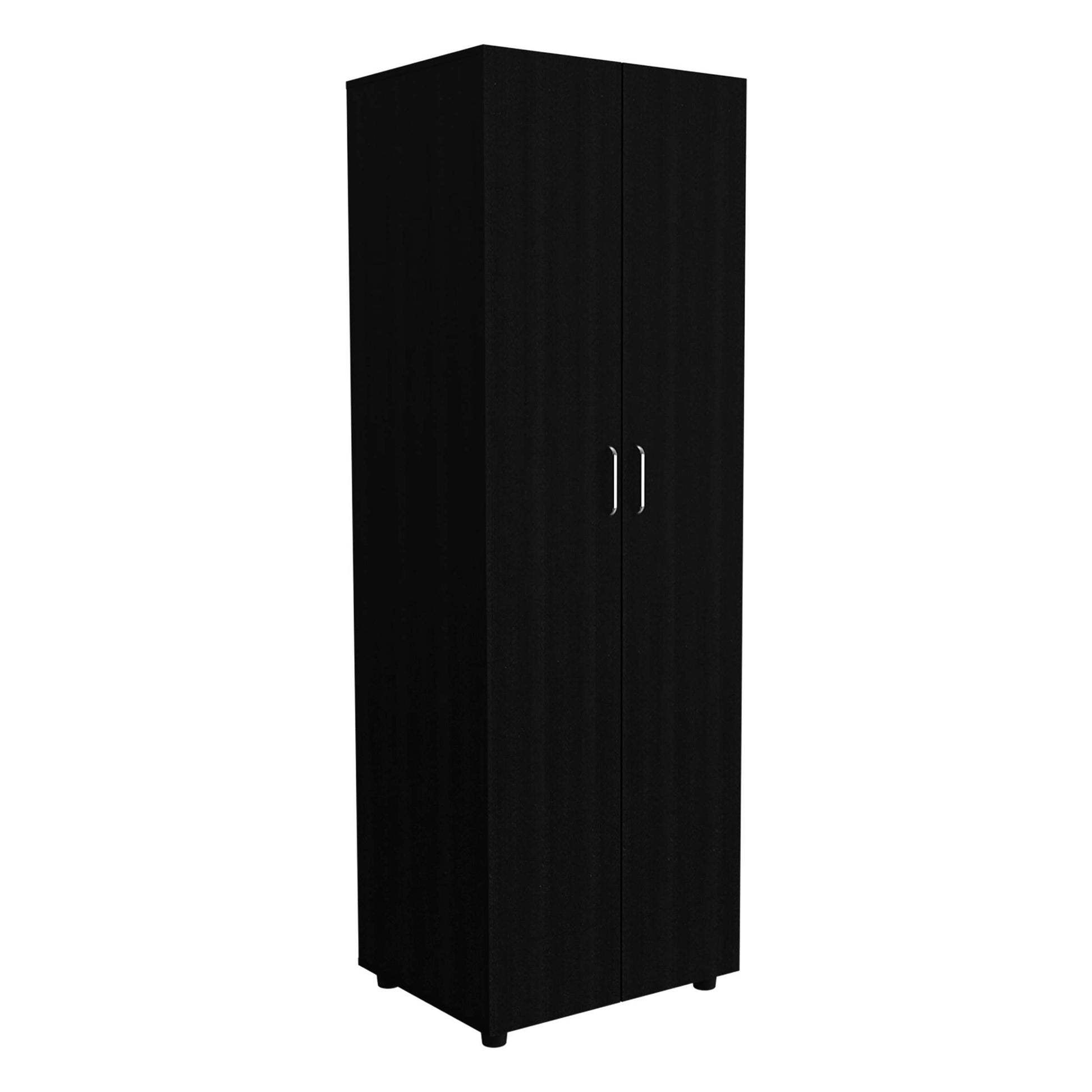 3 Piece Bedroom Set, London Armoire 2 Omaha Nightstands, Black Full Black 3 Piece Set Particle Board Particle Board