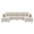 United We Win Modular Sectional Sofa U Shaped Modular Couch With Reversible Chaise Modular Sofa Sectional Couch With Storage Seats Beige Linen