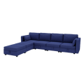 United We Win Modular Sectional Sofa U Shaped Modular Couch With Reversible Chaise Modular Sofa Sectional Couch With Storage Seats Navy Linen
