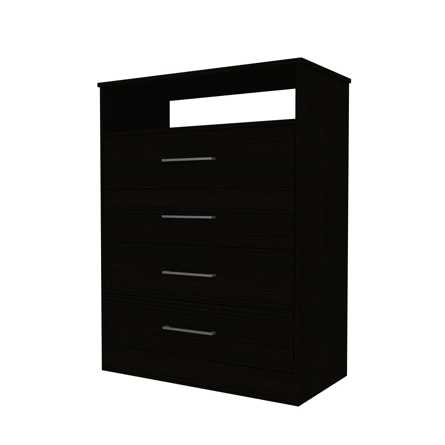 2 Piece Bedroom Set, Kairo Dresser Capri Three Drawer Dresser, Black Black Particle Board Particle Board