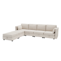 United We Win Modular Sectional Sofa U Shaped Modular Couch With Reversible Chaise Modular Sofa Sectional Couch With Storage Seats Beige Linen