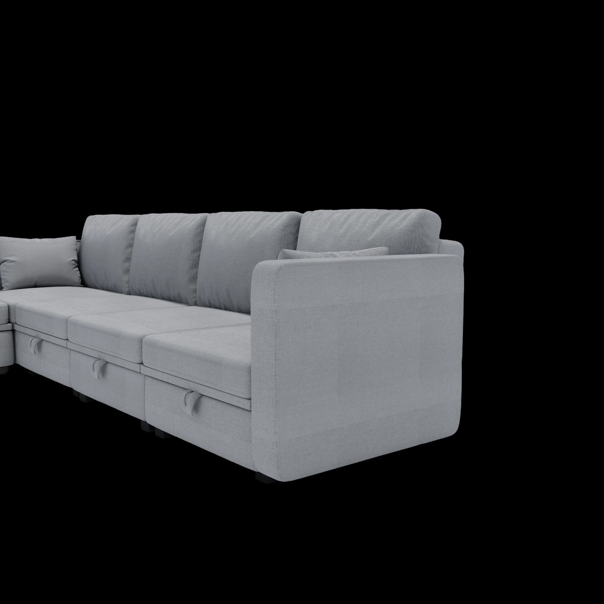 United We Win Modular Sectional Sofa U Shaped Modular Couch With Reversible Chaise Modular Sofa Sectional Couch With Storage Seats Gray Linen