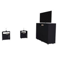 3 Piece Bedroom Set, Milano Double Door Cabinet Dresser 2 Omaha Nightstands, Black Black 3 Piece Set Bedroom Dresser Included,Nightstand Included Modern Particle Board Particle Board