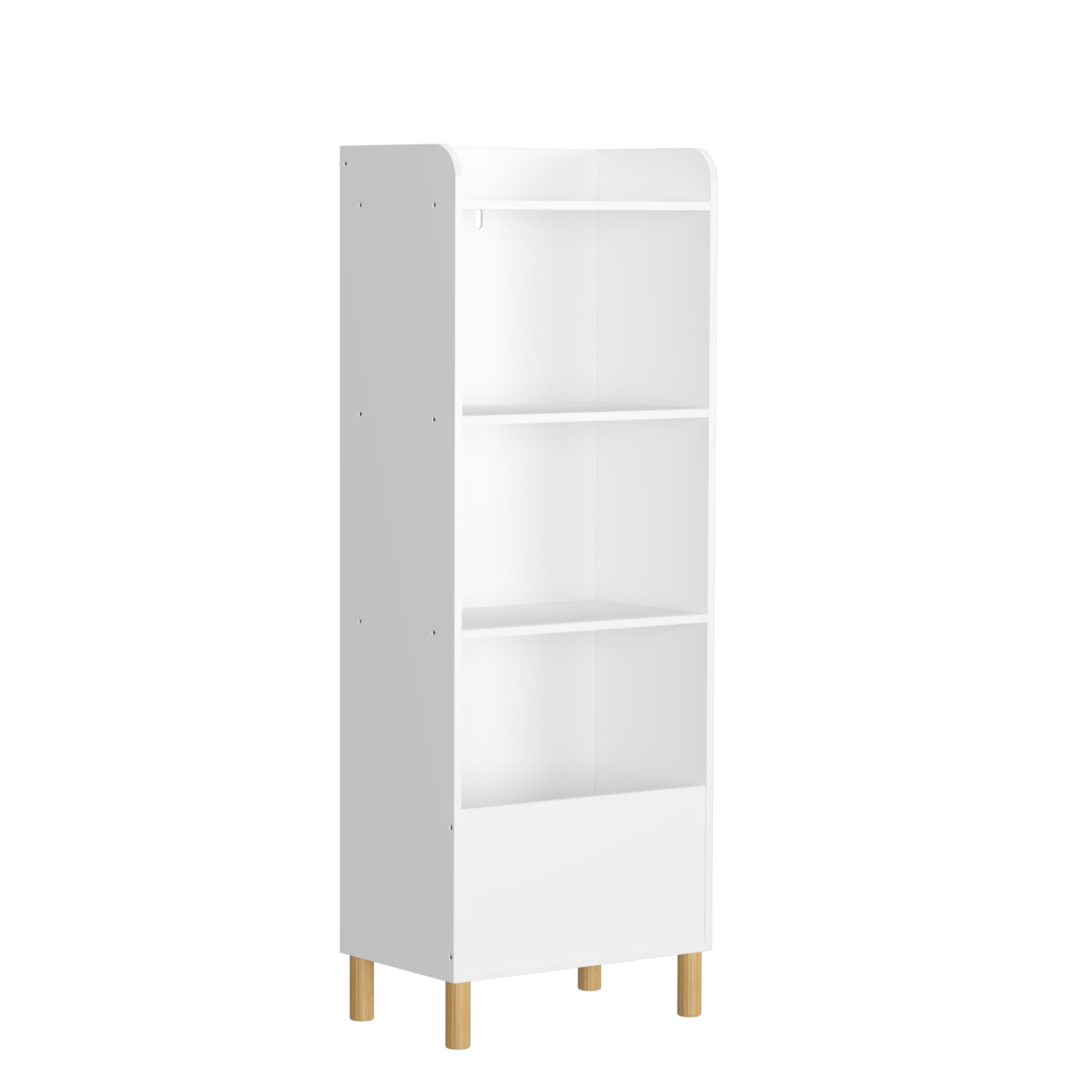 Kids 4 Tier Bookcase, Children'S Book Display, Bookshelf Toy Storage Cabinet Organizer For Children'S Room, Playroom, Nursery White Mdf