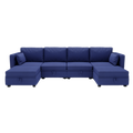 United We Win Modular Sectional Sofa U Shaped Modular Couch With Reversible Chaise Modular Sofa Sectional Couch With Storage Seats Navy Linen