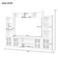 Minimalism Entertainment Wall Unit With Bridge, Modern Tv Console Table For Tvs Up To 70
