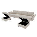 United We Win Modular Sectional Sofa U Shaped Modular Couch With Reversible Chaise Modular Sofa Sectional Couch With Storage Seats Beige Linen