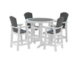 Hdpe Patio Bar Table Set High Top Outdoor Table And Chairs Set Of 5 Bar Table & Stools Set With Tall Adirondack Chairs Set For 4 White Hdpe