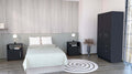 3 Piece Bedroom Set, Cartagena Armoire 2 Omaha Nightstands, Black Full Black 3 Piece Set Particle Board Particle Board