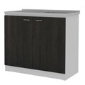 2 Piece Kitchen Set, Olimpo 150 Wall Cabinet Salento Utility Sink With Cabinet, Black White Black Particle Board Particle Board