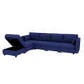 United We Win Modular Sectional Sofa U Shaped Modular Couch With Reversible Chaise Modular Sofa Sectional Couch With Storage Seats Navy Linen