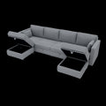 United We Win Modular Sectional Sofa U Shaped Modular Couch With Reversible Chaise Modular Sofa Sectional Couch With Storage Seats Gray Linen