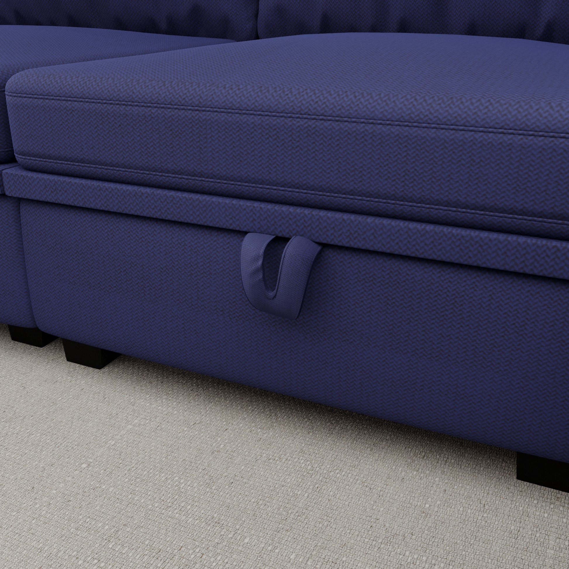 United We Win Modular Sectional Sofa U Shaped Modular Couch With Reversible Chaise Modular Sofa Sectional Couch With Storage Seats Navy Linen