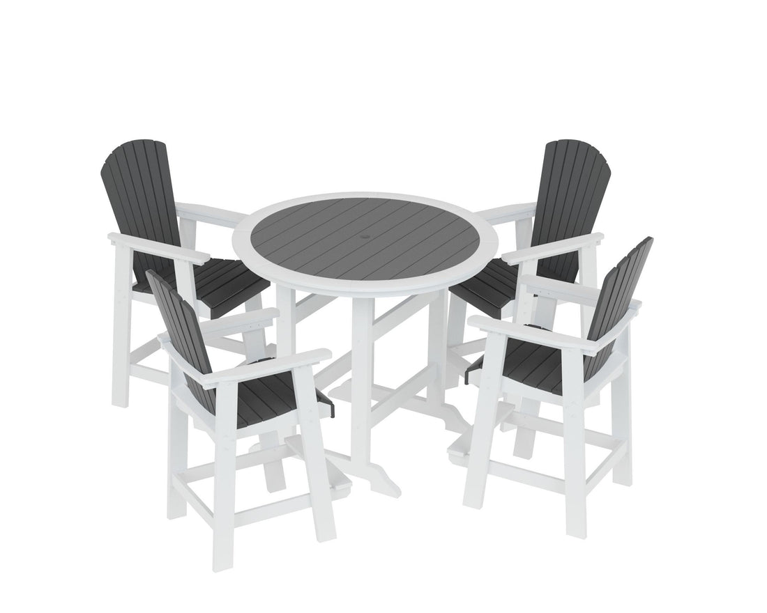 Hdpe Patio Bar Table Set High Top Outdoor Table And Chairs Set Of 5 Bar Table & Stools Set With Tall Adirondack Chairs Set For 4 White Hdpe