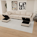 United We Win Modular Sectional Sofa U Shaped Modular Couch With Reversible Chaise Modular Sofa Sectional Couch With Storage Seats Beige Linen
