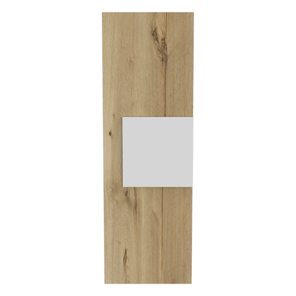 Medicine 38H" Single Door Cabinet, Three Shelves, Light Oak White Multicolor 1 3 Bathroom Wall Mounted Modern Particle Board Particle Board