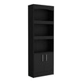 2 Piece Office Set, Bookcase Desk, Black Black Particle Board Particle Board