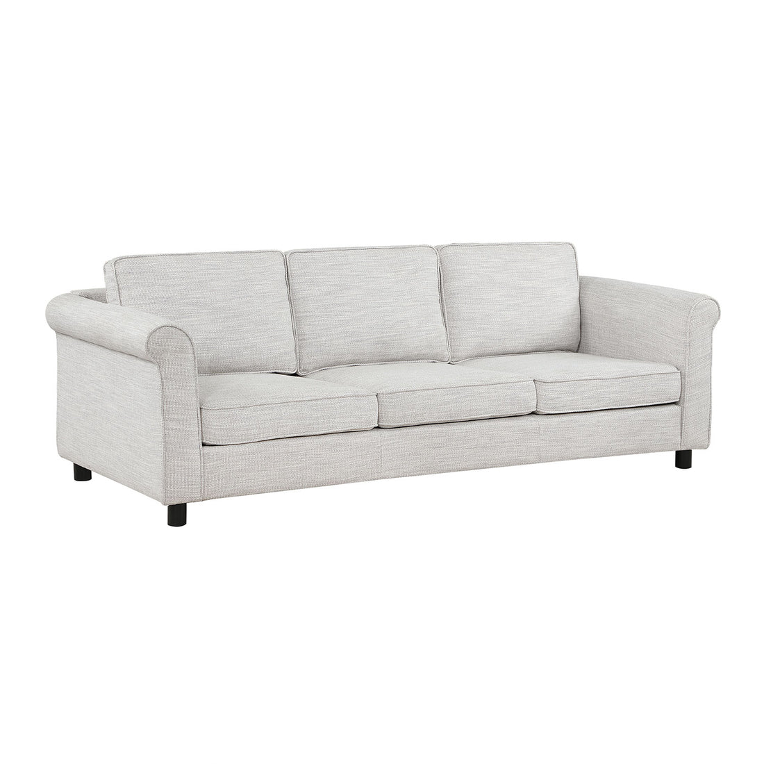 89.37Inch 3 Seats Upholstered Sofa, Bishop Beige Beige Fabric