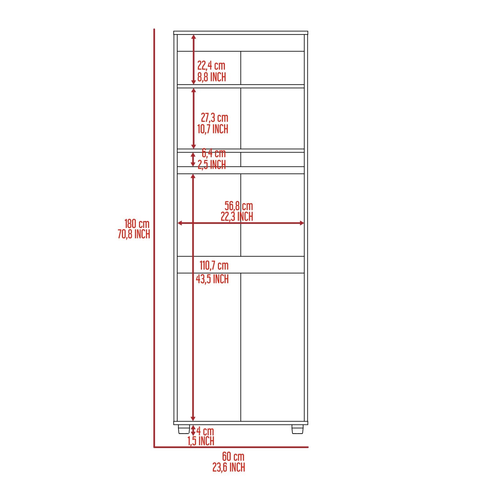 Armoire Organiser 702"H, Two Shelves, Rod, Double Door Cabinet Armoire, Black Black Particle Board Particle Board