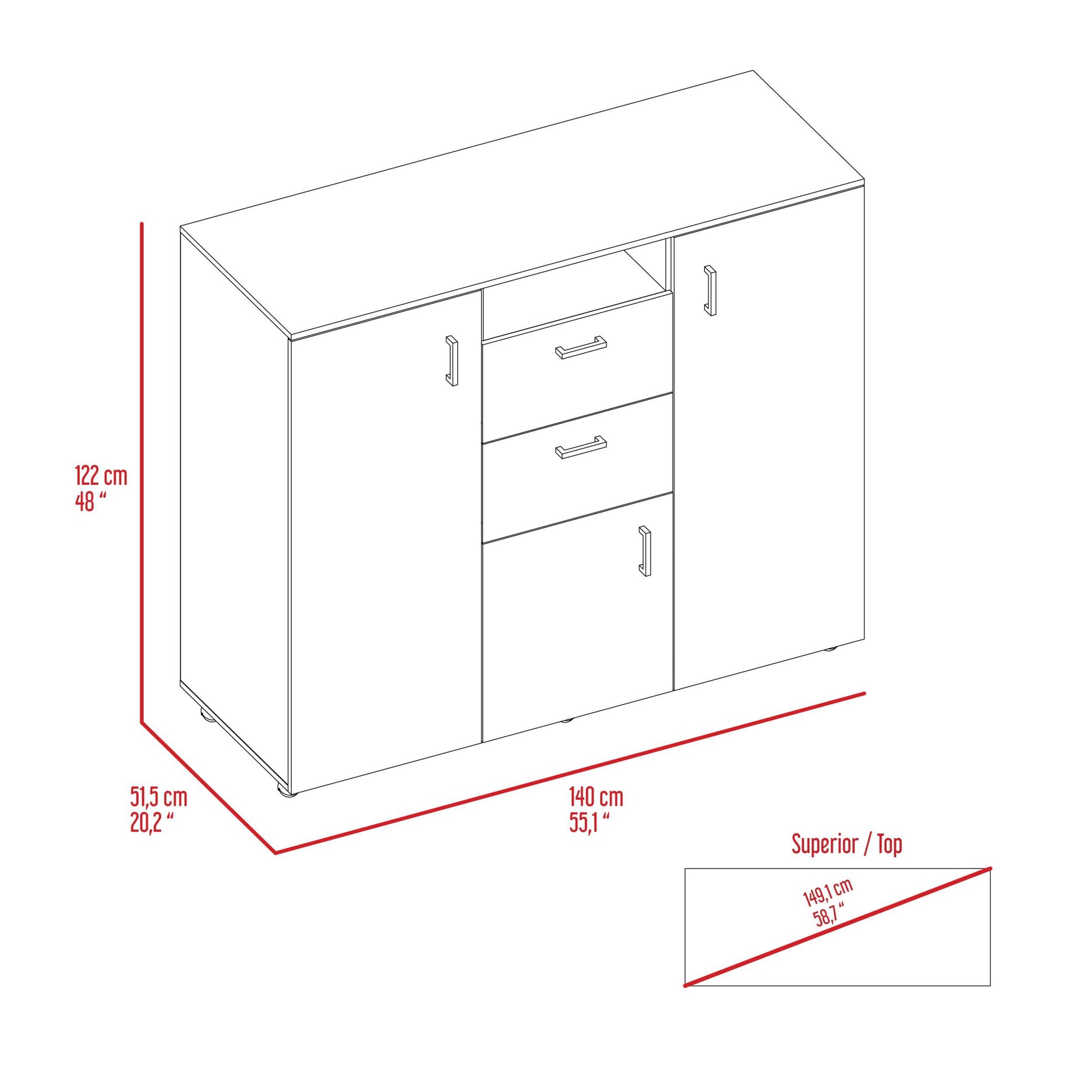 3 Piece Bedroom Set, Milano Double Door Cabinet Dresser 2 Omaha Nightstands, Black Black Particle Board Particle Board