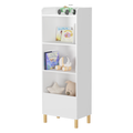 Kids 4 Tier Bookcase, Children'S Book Display, Bookshelf Toy Storage Cabinet Organizer For Children'S Room, Playroom, Nursery White Mdf