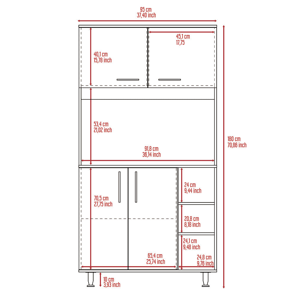 2 Piece Kitchen Set, Syros Kitchen Island Cart Malta Kitchen Pantry Cabinet, White Light Oak White Particle Board Particle Board