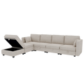United We Win Modular Sectional Sofa U Shaped Modular Couch With Reversible Chaise Modular Sofa Sectional Couch With Storage Seats Beige Linen