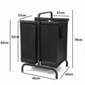 2 Tier Laundry Hamper 110L Large Oxford Clothes Basket Sorter With, Lid And Sorting Cards For Clothes & Toys Storage,Black Black Fabric