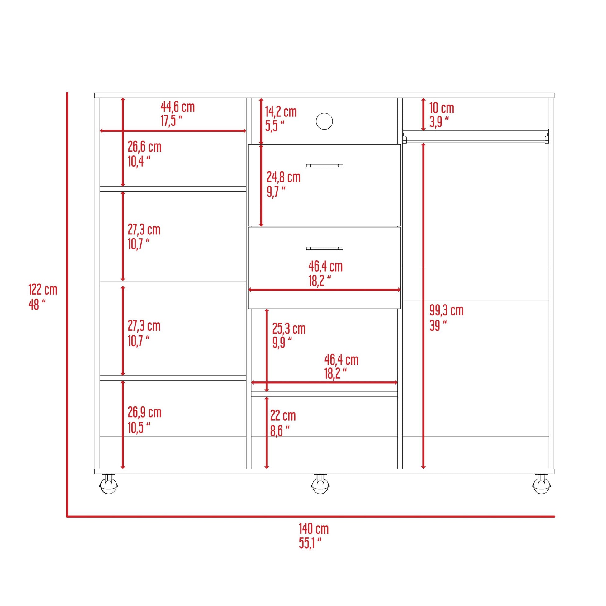 3 Piece Bedroom Set, Milano Double Door Cabinet Dresser 2 Omaha Nightstands, Black Black Particle Board Particle Board