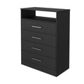 3 Piece Bedroom Set, Kairo Dresser Omaha Nightstand Omaha Nightstand, Black Black Particle Board Particle Board