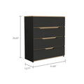 3 Piece Bedroom Set, Aralia Drawer Dresser, 2 Omaha Nightstands, Black Light Oak Black 3 Piece Set Bedroom Modern Particle Board Particle Board