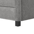 Twin Size Daybed With Two Drawers Trundle Upholstered Tufted Sofa Bed, Linen Fabric, Grey 82.5