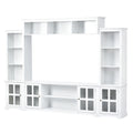 Minimalism Entertainment Wall Unit With Bridge, Modern Tv Console Table For Tvs Up To 70