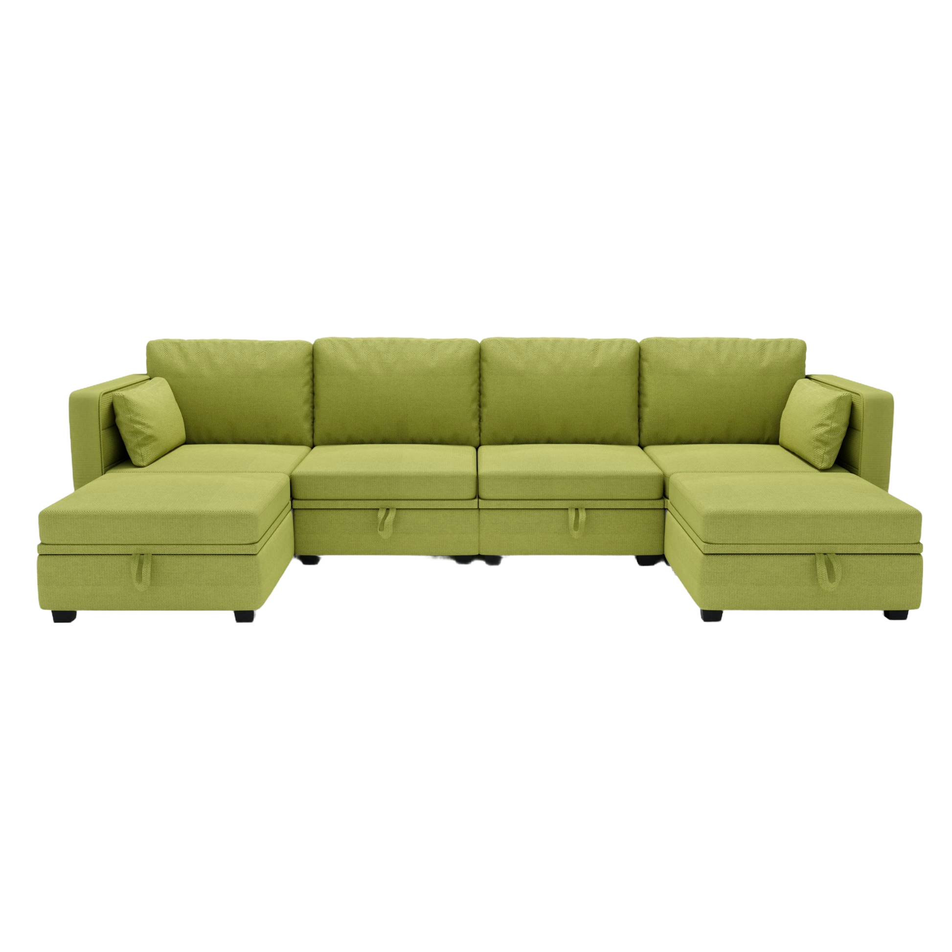 United We Win Modular Sectional Sofa U Shaped Modular Couch With Reversible Chaise Modular Sofa Sectional Couch With Storage Seats Olive Linen
