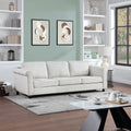 89.37Inch 3 Seats Upholstered Sofa, Bishop Beige Beige Fabric