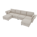 United We Win Modular Sectional Sofa U Shaped Modular Couch With Reversible Chaise Modular Sofa Sectional Couch With Storage Seats Beige Linen