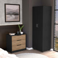 2 Piece Bedroom Set, London Armoire Egeo 3 Drawers Dresser, Black Pine Full Black 2 Piece Set Particle Board Particle Board