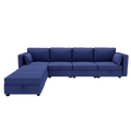 United We Win Modular Sectional Sofa U Shaped Modular Couch With Reversible Chaise Modular Sofa Sectional Couch With Storage Seats Navy Linen