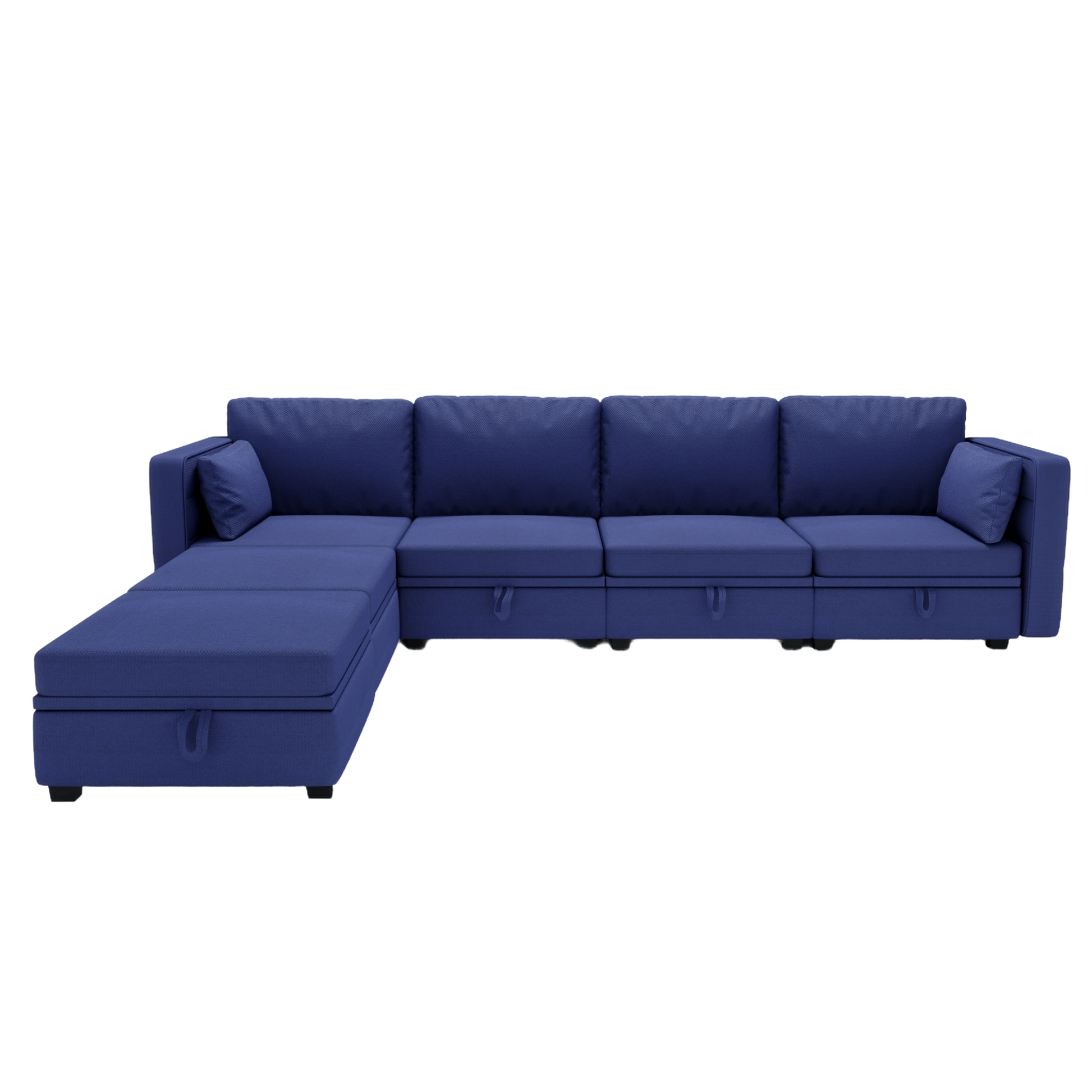 United We Win Modular Sectional Sofa U Shaped Modular Couch With Reversible Chaise Modular Sofa Sectional Couch With Storage Seats Navy Linen
